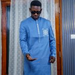 ensemble tradi moderne bleu denim – broderies mandalas & design Épuré – issa classic dakar